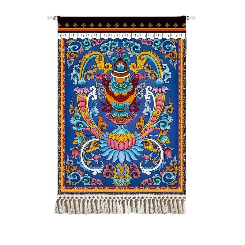 Potala-palota gobelin falidísz – lenvászon anyag, téglalap alakú, karakter minta, Új kínai stílus, késztermék, testreszabás rendelésre