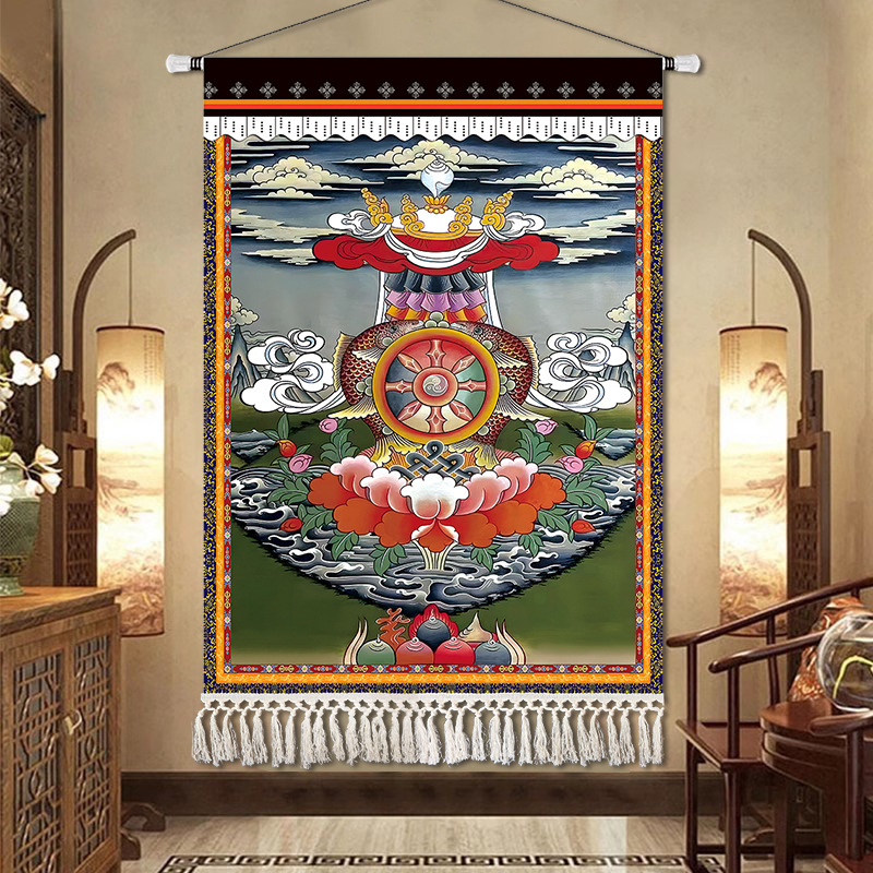 Potala-palota gobelin falidísz – lenvászon anyag, téglalap alakú, karakter minta, Új kínai stílus, késztermék, testreszabás rendelésre