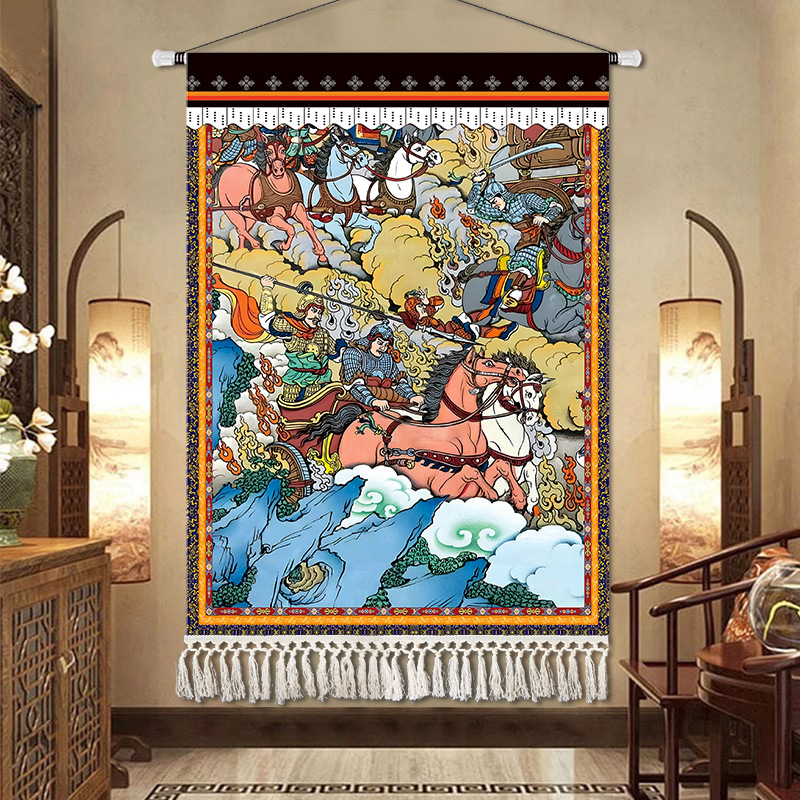 Potala-palota gobelin falidísz – lenvászon anyag, téglalap alakú, karakter minta, Új kínai stílus, késztermék, testreszabás rendelésre