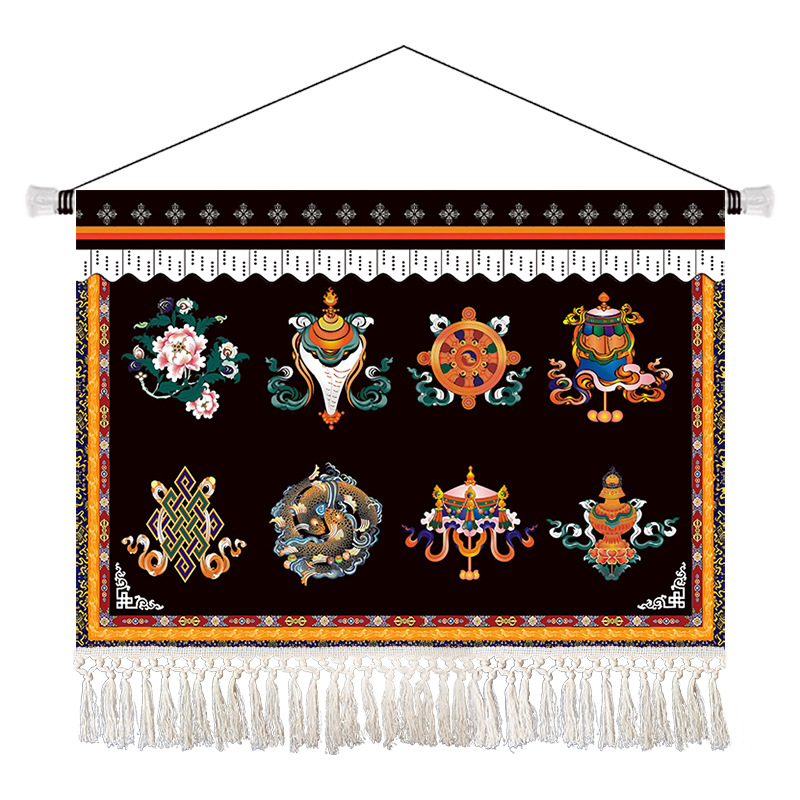 Gobelin falikép, téglalap alakú, karakteres mintával, fő tartalom 91–100% és len, stílus: új kínai stílus, nem szövött anyag