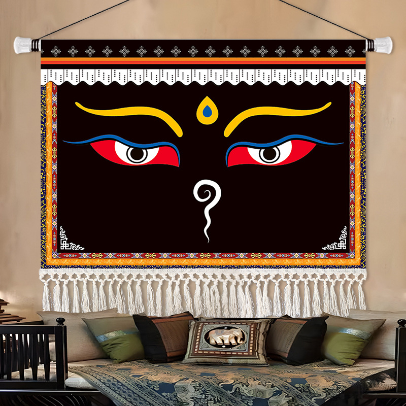 Gobelin falikép, téglalap alakú, karakteres mintával, fő tartalom 91–100% és len, stílus: új kínai stílus, nem szövött anyag