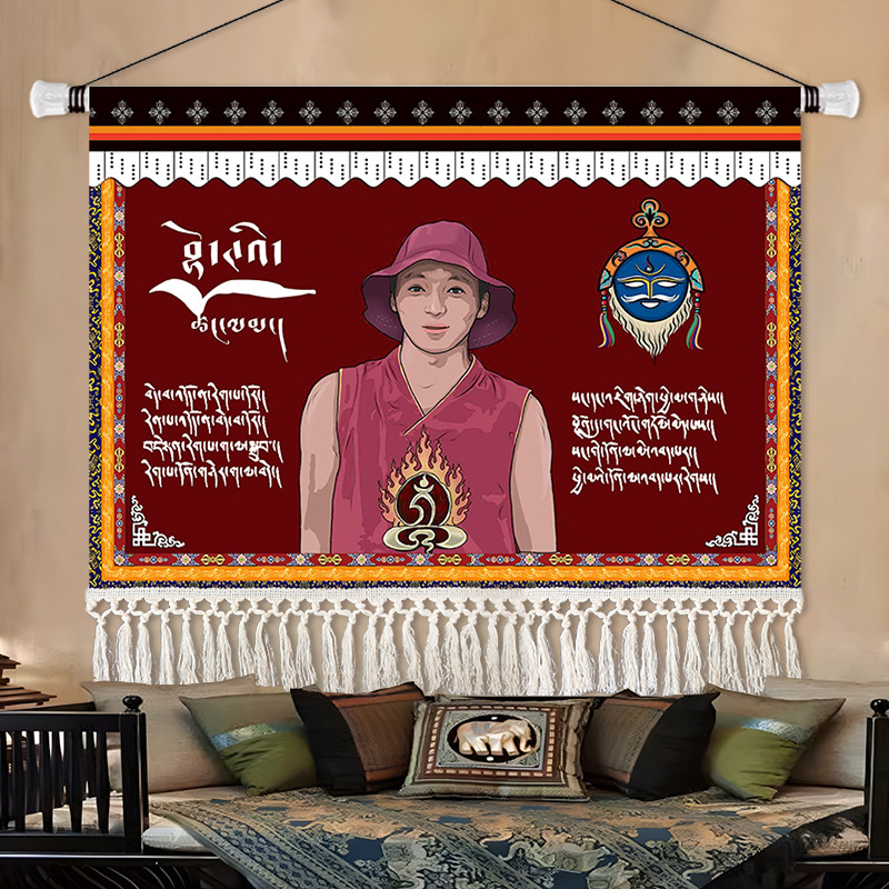 Gobelin falikép, téglalap alakú, karakteres mintával, fő tartalom 91–100% és len, stílus: új kínai stílus, nem szövött anyag