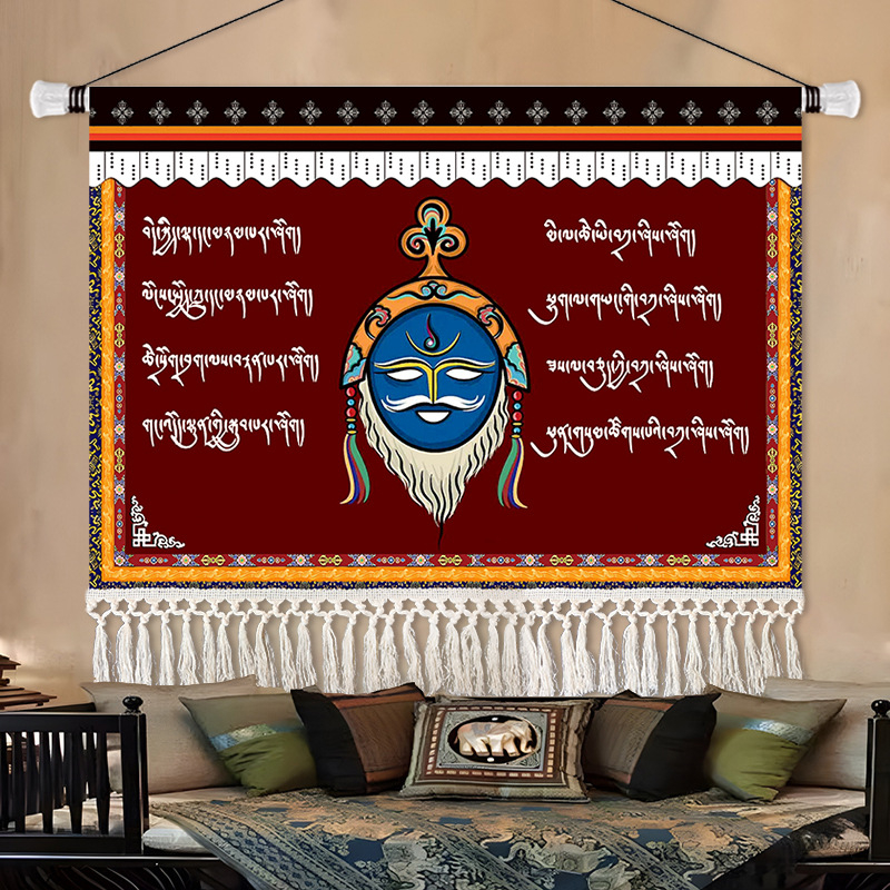 Gobelin falikép, téglalap alakú, karakteres mintával, fő tartalom 91–100% és len, stílus: új kínai stílus, nem szövött anyag