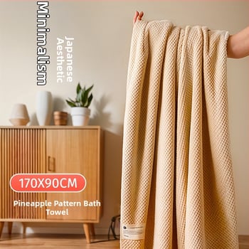 Koralinis veliūrinis vonios rankšluostis suaugusiems — poliesterio pluoštas, 150d džakardo audinys