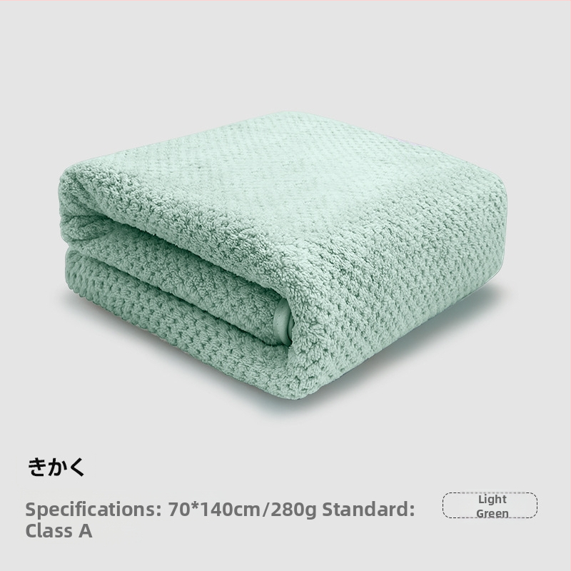 Koralinis veliūrinis vonios rankšluostis suaugusiems — poliesterio pluoštas, 150d džakardo audinys