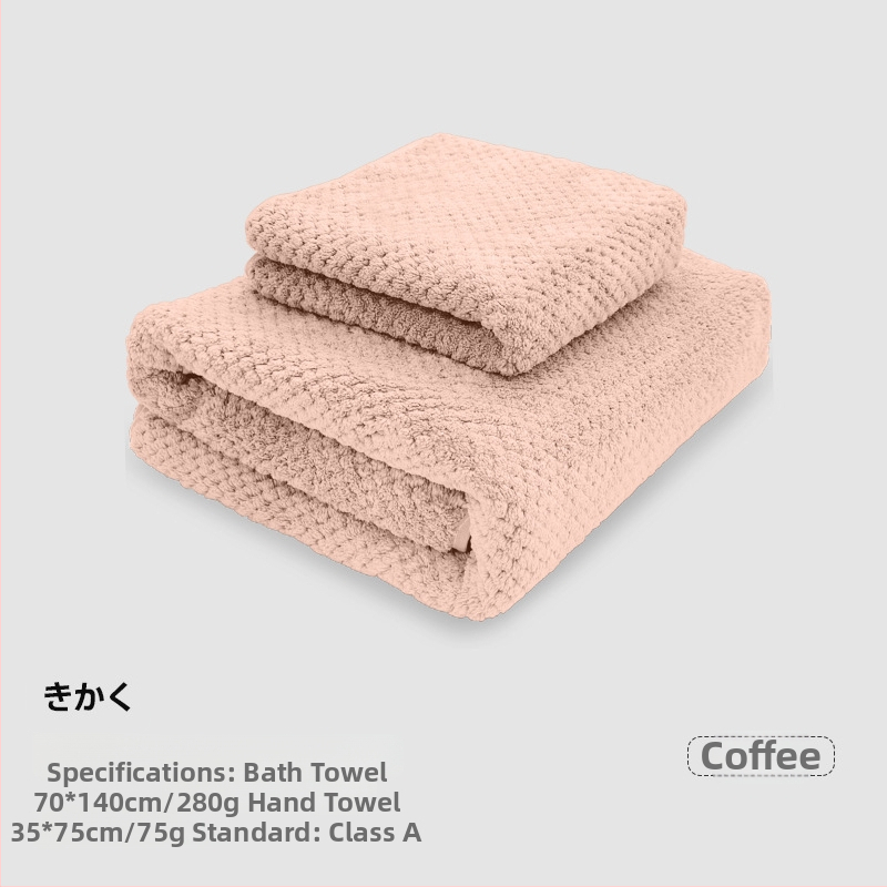 Koralinis veliūrinis vonios rankšluostis suaugusiems — poliesterio pluoštas, 150d džakardo audinys