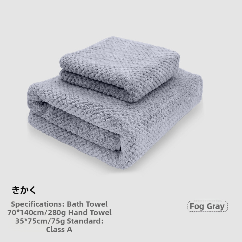 Koralinis veliūrinis vonios rankšluostis suaugusiems — poliesterio pluoštas, 150d džakardo audinys