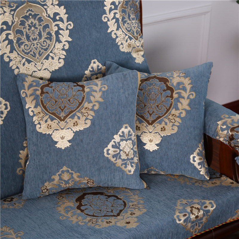 Medinė sofa pagalvė su nugaros atrama — vienos dalies komplektas su gėlių raštu; suderinama su kombinuota sofa; užtrauktukas nėra; sofa užvalkalas