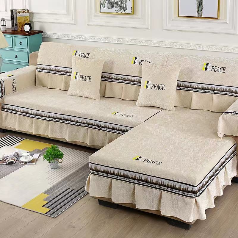 Chenille sofų uždangalas – keturių sezonų universalus, pilnas dengimas, neslidus pagalvės užvalkalas derinant sofoms, minimalistinis stilius