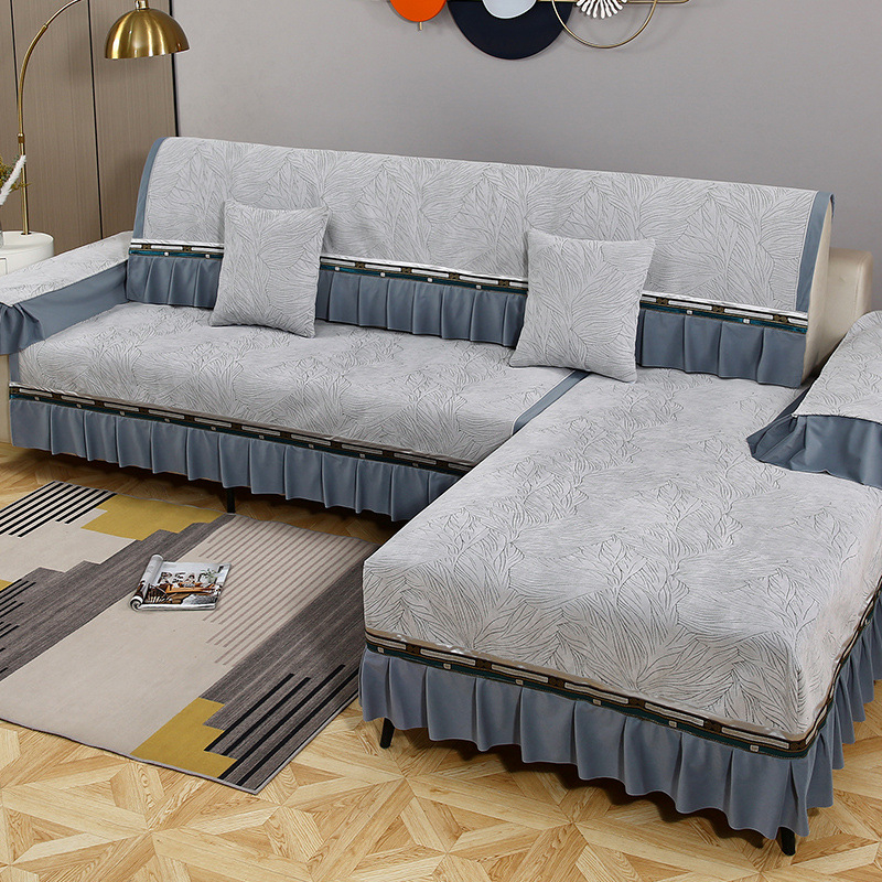 Chenille sofų uždangalas – keturių sezonų universalus, pilnas dengimas, neslidus pagalvės užvalkalas derinant sofoms, minimalistinis stilius