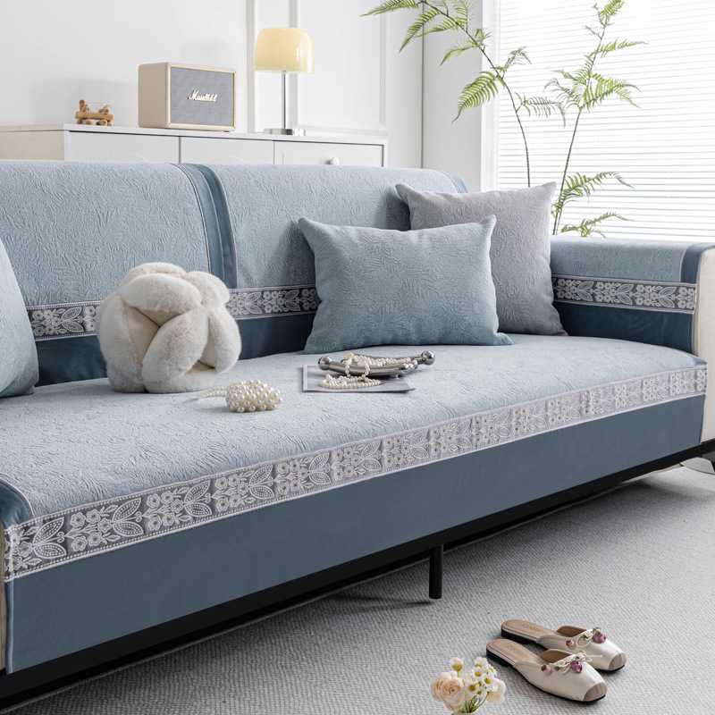 Chenille sofų uždangalas – keturių sezonų universalus, pilnas dengimas, neslidus pagalvės užvalkalas derinant sofoms, minimalistinis stilius