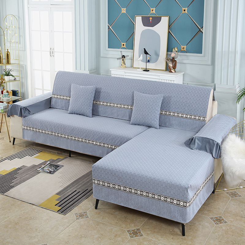 Chenille sofų uždangalas – keturių sezonų universalus, pilnas dengimas, neslidus pagalvės užvalkalas derinant sofoms, minimalistinis stilius