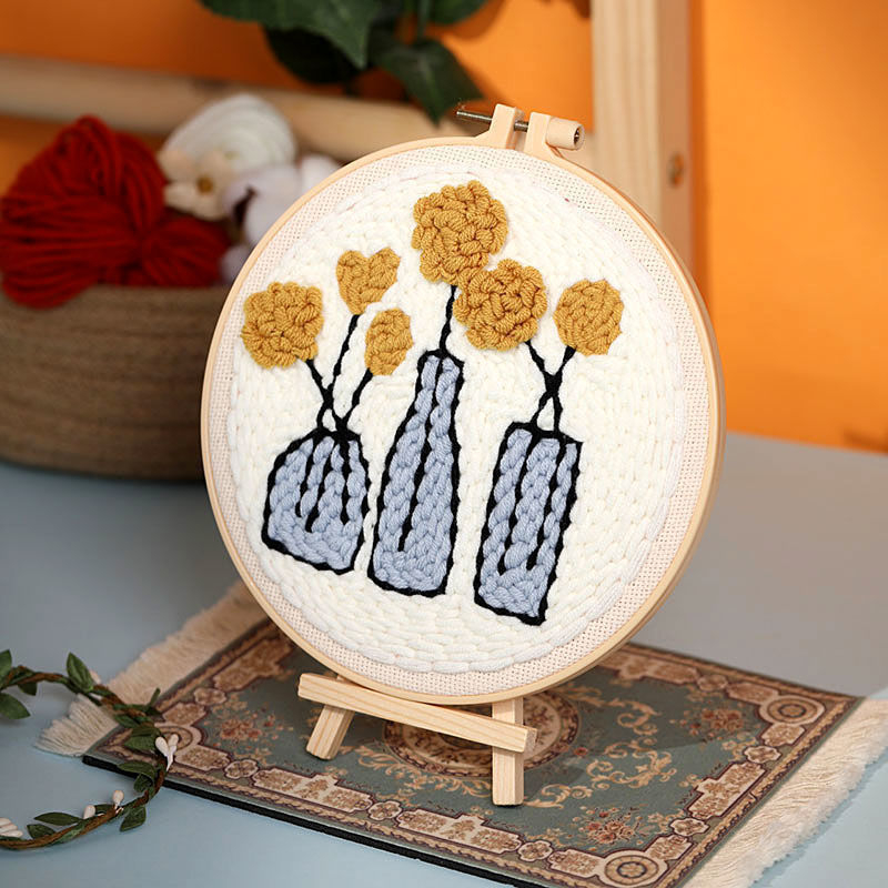 DIY komplet vuneno vezenje s iglom i križnim šavom