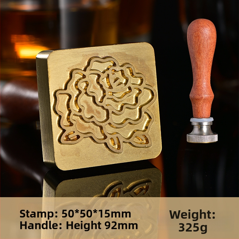 Jääkuubikute tempel kohandatud gravüüritud logoga, vask-pronksi sulam, CNC gravüürimine ja käsitsi poleerimine, ümmargune või ruudukujuline kuju, kaal 50 g