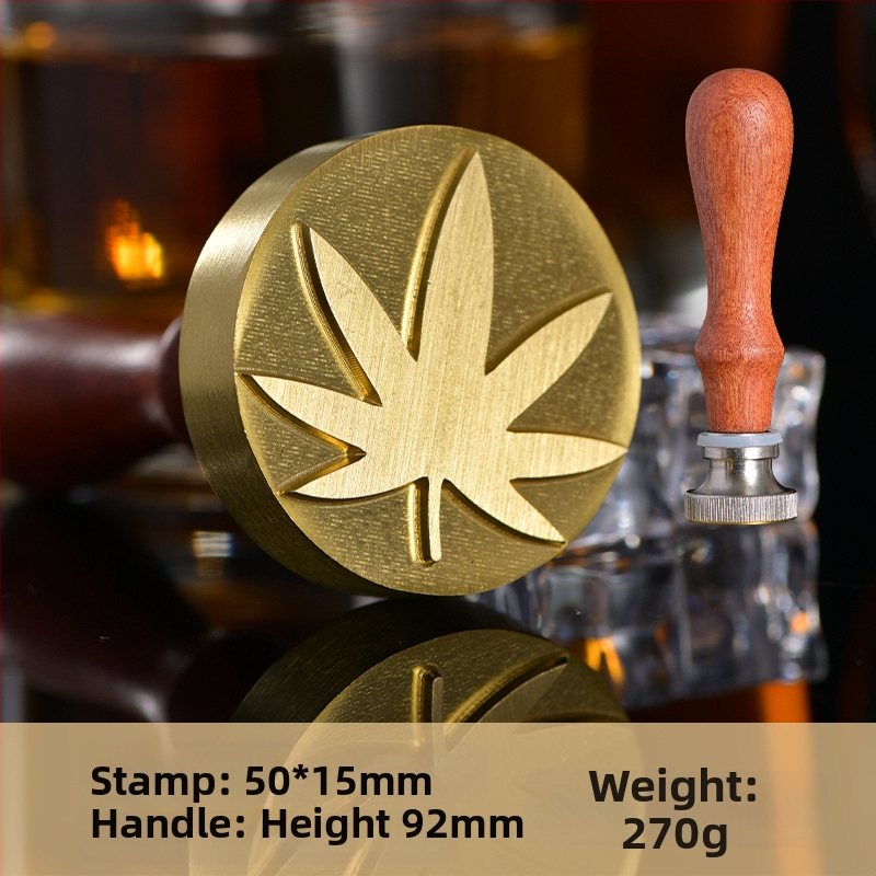 Jääkuubikute tempel kohandatud gravüüritud logoga, vask-pronksi sulam, CNC gravüürimine ja käsitsi poleerimine, ümmargune või ruudukujuline kuju, kaal 50 g