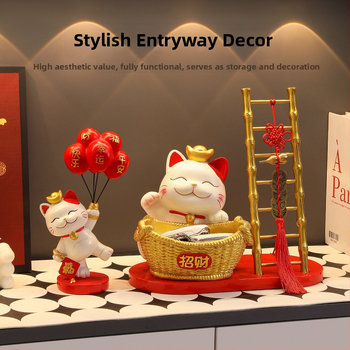 Φιγούρα Panda για αποθήκευση κλειδιών – διακοσμητικό ρητίνης σε cartoon στυλ για είσοδο και ντουλάπες σαλονιού (δωρο για νέο σπίτι)