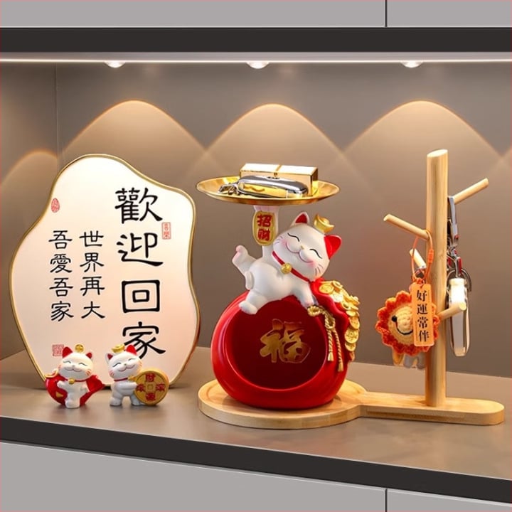 Φιγούρα Panda για αποθήκευση κλειδιών – διακοσμητικό ρητίνης σε cartoon στυλ για είσοδο και ντουλάπες σαλονιού (δωρο για νέο σπίτι)