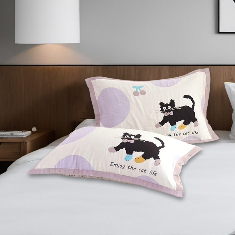 Medvilninė žakardo pagalvės uždanga su mygtuko uždarymu, vienas vnt.