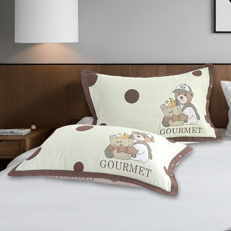 Medvilninė žakardo pagalvės uždanga su mygtuko uždarymu, vienas vnt.