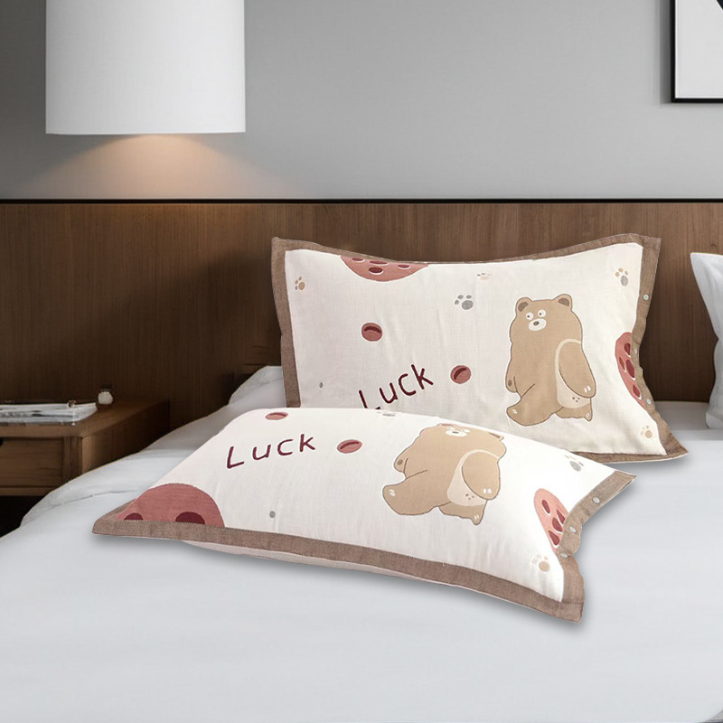 Medvilninė žakardo pagalvės uždanga su mygtuko uždarymu, vienas vnt.