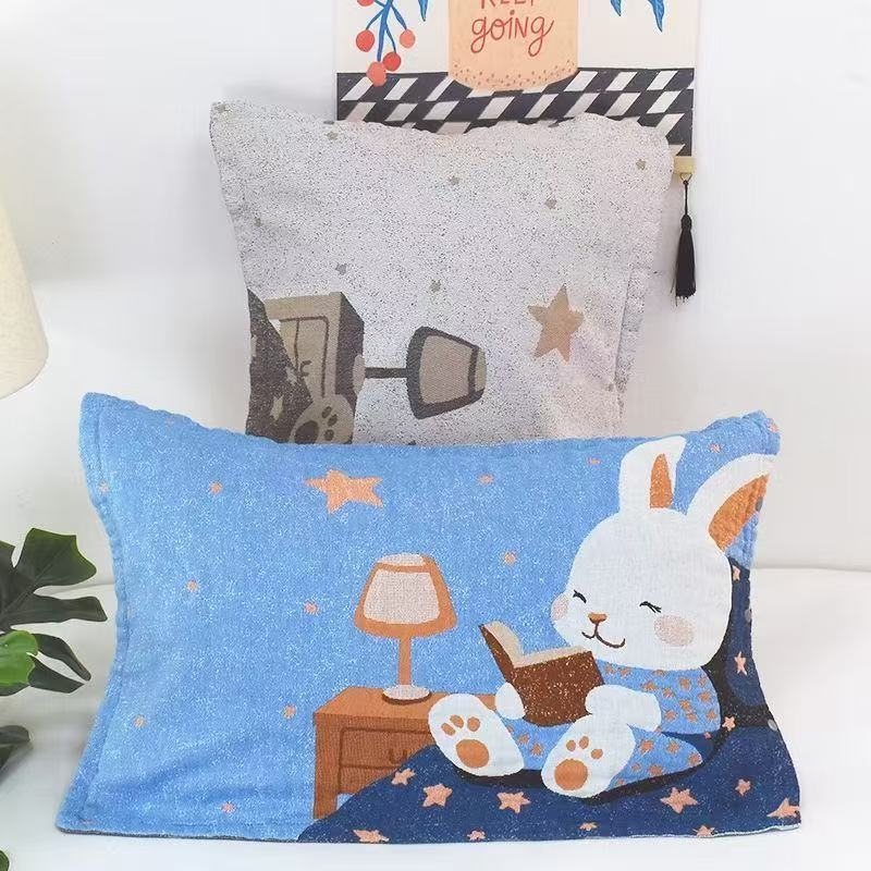 Medvilninė žakardo pagalvės uždanga su mygtuko uždarymu, vienas vnt.