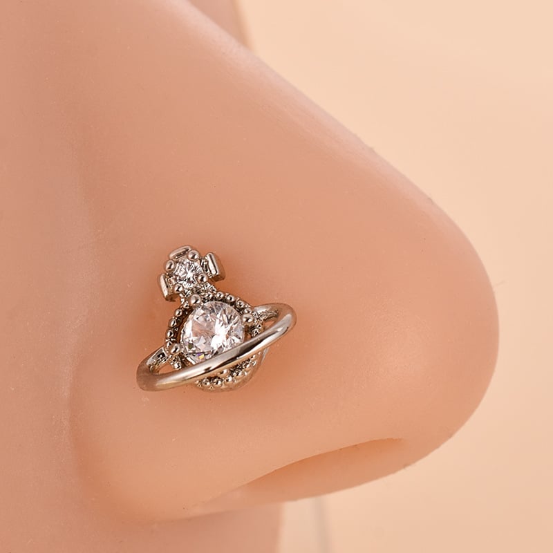 Ninasõrm lille zirkoonidega, roostevaba teras, südamekujuline disain, elektroplaadimine