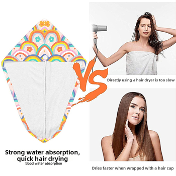 Mikropluošto plaukų džiovinimo kepuraitė su spauda, pritaikoma spauda, ypač sugerianti, greitas džiovinimas, 100–119 g