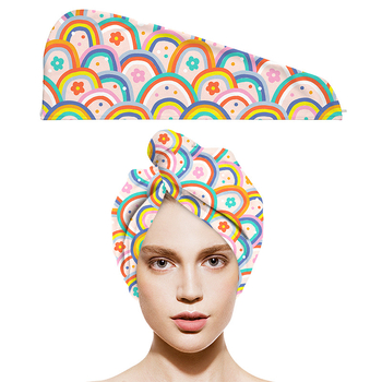 Mikropluošto plaukų džiovinimo kepuraitė su spauda, pritaikoma spauda, ypač sugerianti, greitas džiovinimas, 100–119 g