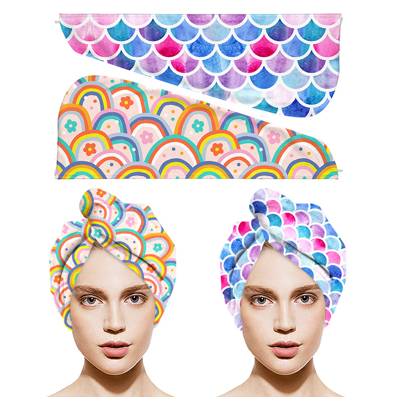 Mikropluošto plaukų džiovinimo kepuraitė su spauda, pritaikoma spauda, ypač sugerianti, greitas džiovinimas, 100–119 g