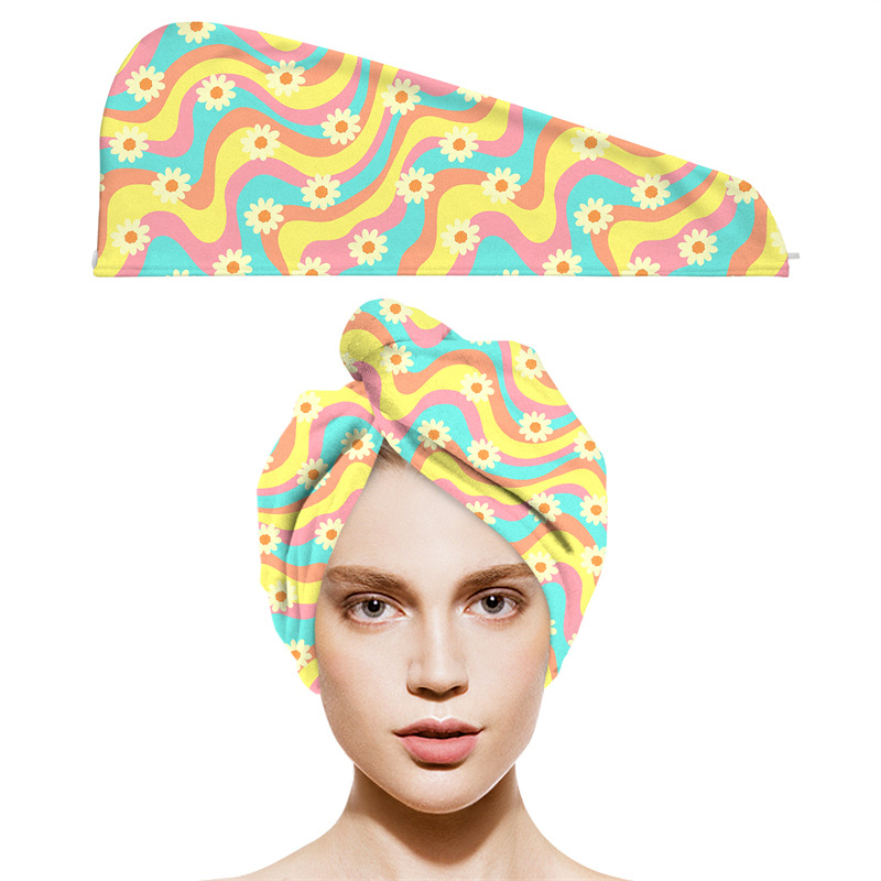 Mikropluošto plaukų džiovinimo kepuraitė su spauda, pritaikoma spauda, ypač sugerianti, greitas džiovinimas, 100–119 g