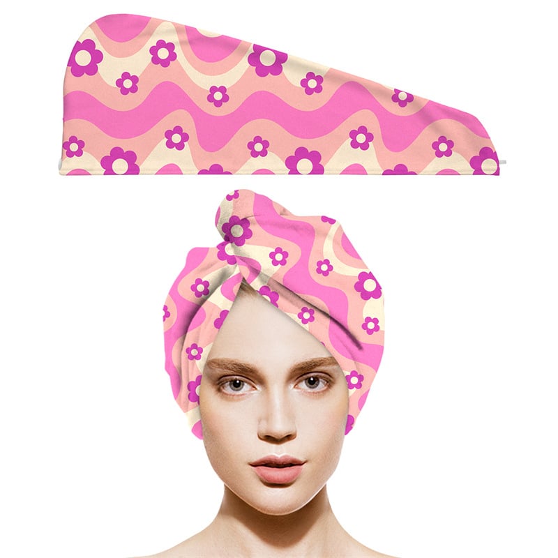 Mikropluošto plaukų džiovinimo kepuraitė su spauda, pritaikoma spauda, ypač sugerianti, greitas džiovinimas, 100–119 g