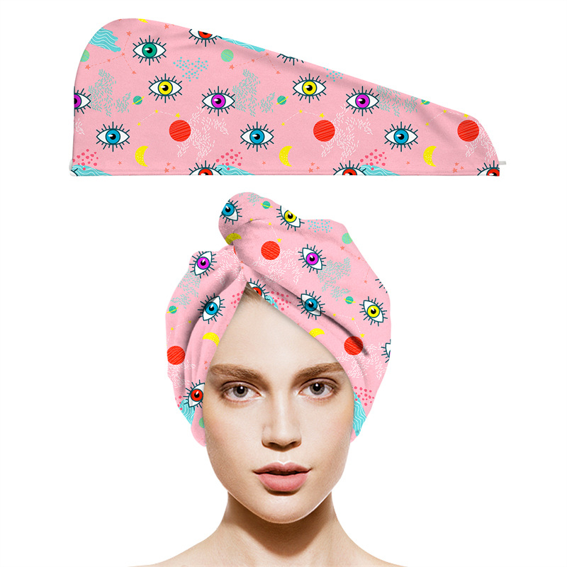 Mikropluošto plaukų džiovinimo kepuraitė su spauda, pritaikoma spauda, ypač sugerianti, greitas džiovinimas, 100–119 g