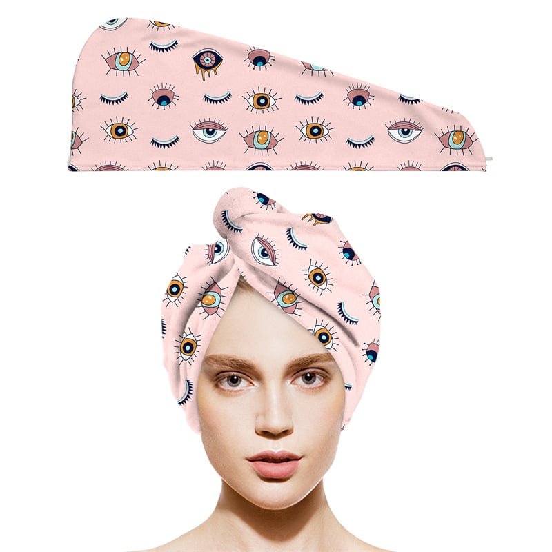 Mikropluošto plaukų džiovinimo kepuraitė su spauda, pritaikoma spauda, ypač sugerianti, greitas džiovinimas, 100–119 g