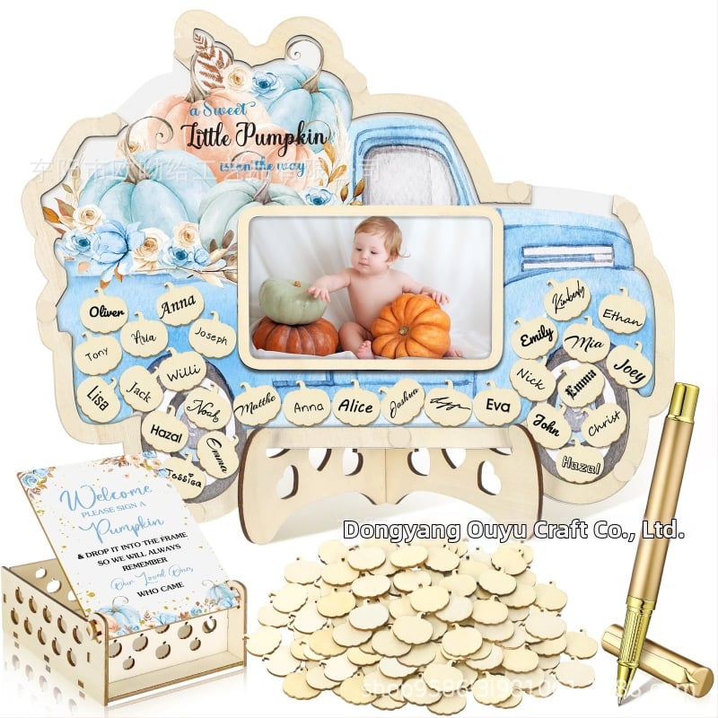 Βιβλίο επισκεπτών πάρτυ απόκρυψης φύλου με θεματικό αρκούδας πλαίσιο φωτογραφίας υπερήχων πεταλούδας – Boxwood, εκτύπωση