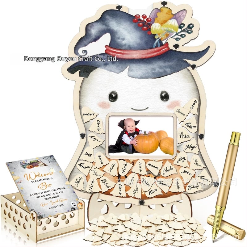 Βιβλίο επισκεπτών πάρτυ απόκρυψης φύλου με θεματικό αρκούδας πλαίσιο φωτογραφίας υπερήχων πεταλούδας – Boxwood, εκτύπωση