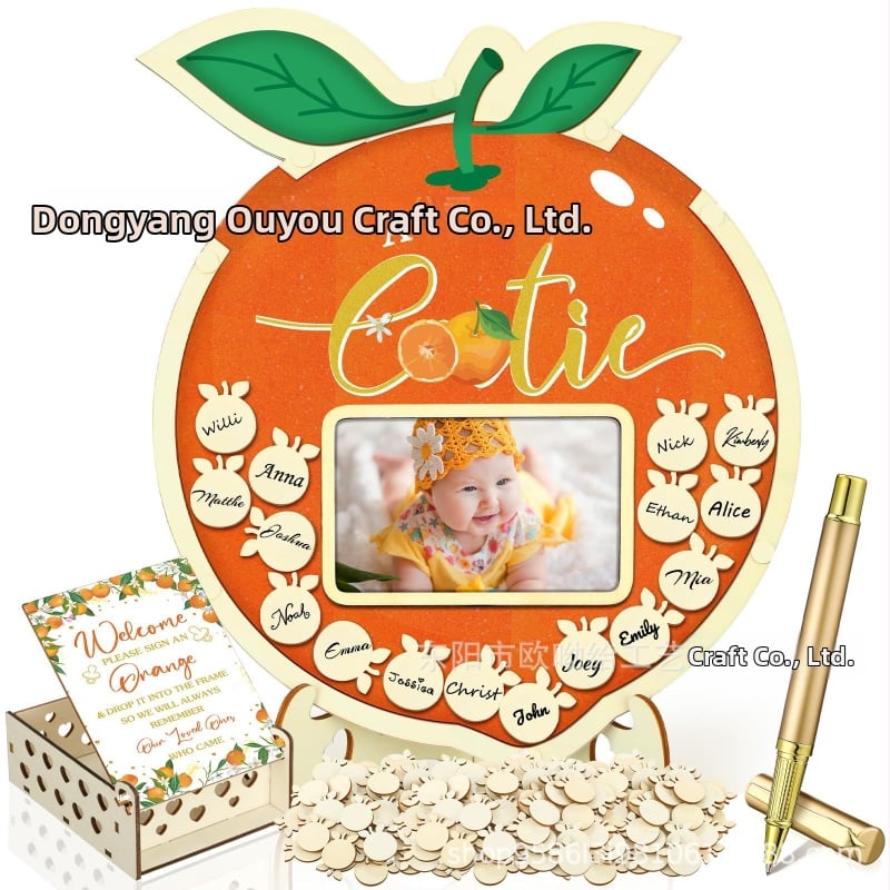 Βιβλίο επισκεπτών πάρτυ απόκρυψης φύλου με θεματικό αρκούδας πλαίσιο φωτογραφίας υπερήχων πεταλούδας – Boxwood, εκτύπωση