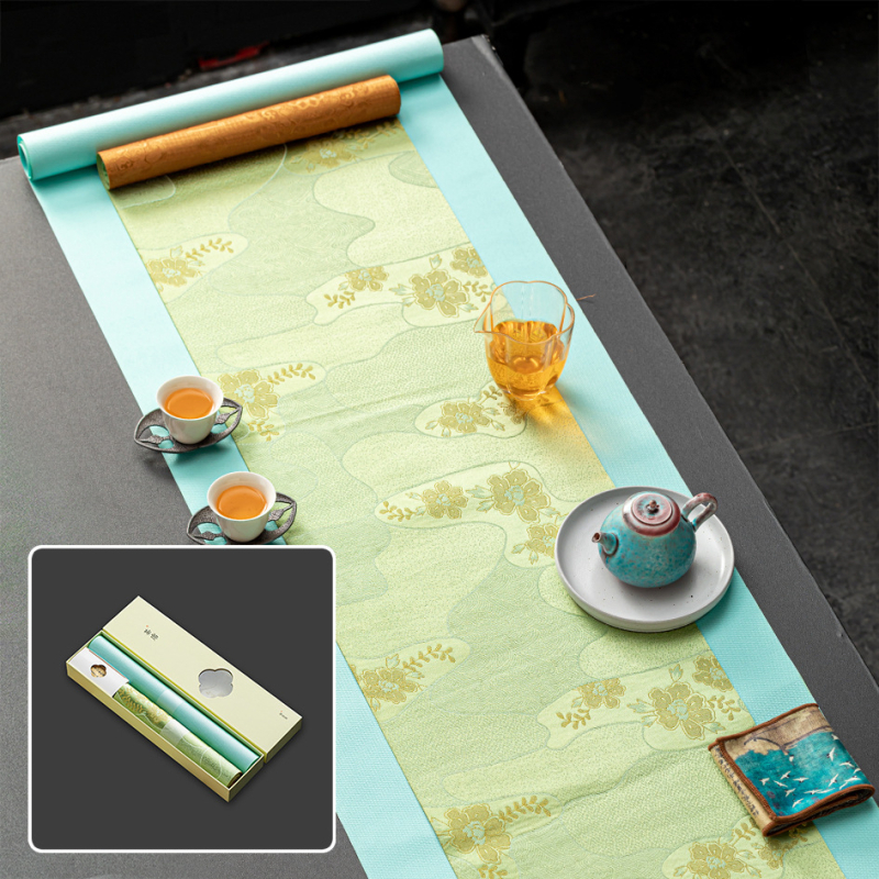 Αξεσουάρ τελετής τσαγιού – ύφασμα, κινεζικού στυλ, εκτύπωση λογότυπου, σε συσκευασία δώρου