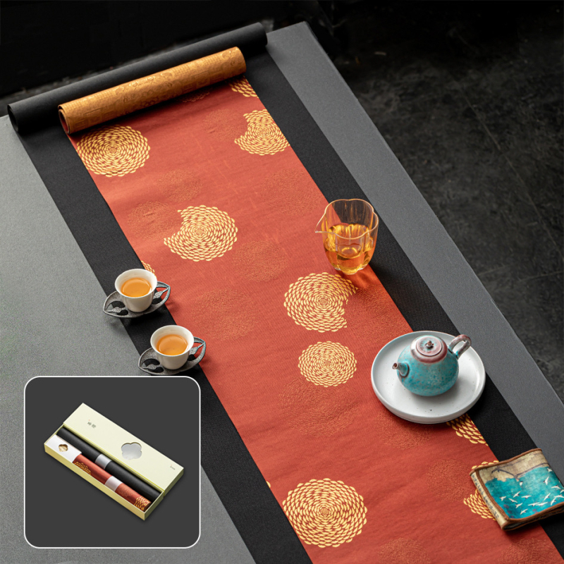 Αξεσουάρ τελετής τσαγιού – ύφασμα, κινεζικού στυλ, εκτύπωση λογότυπου, σε συσκευασία δώρου