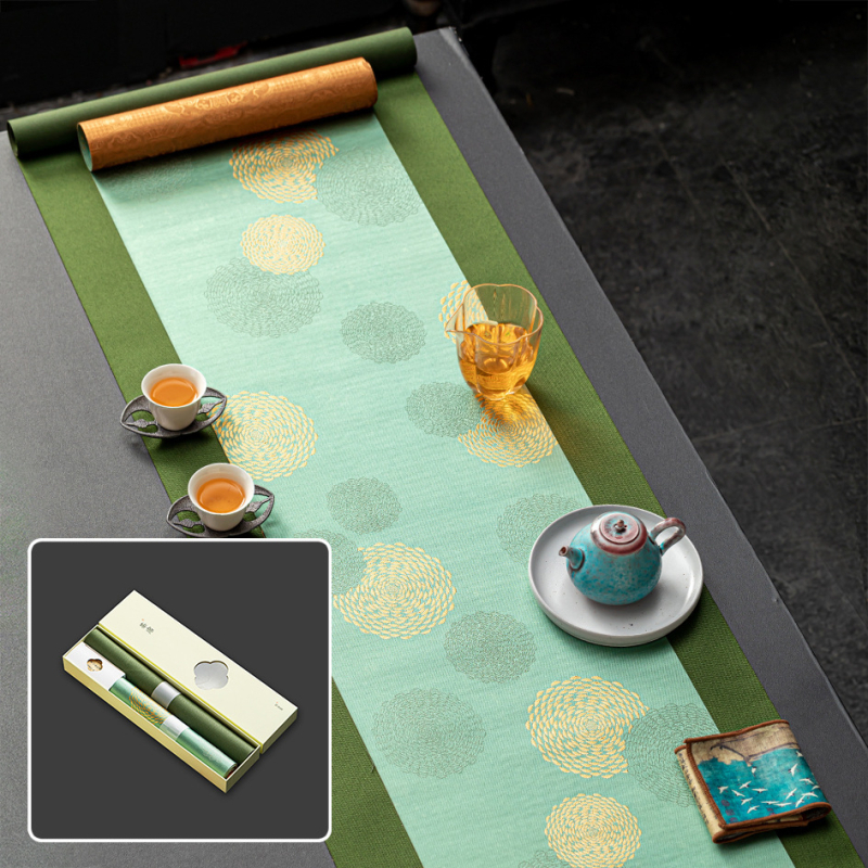 Αξεσουάρ τελετής τσαγιού – ύφασμα, κινεζικού στυλ, εκτύπωση λογότυπου, σε συσκευασία δώρου