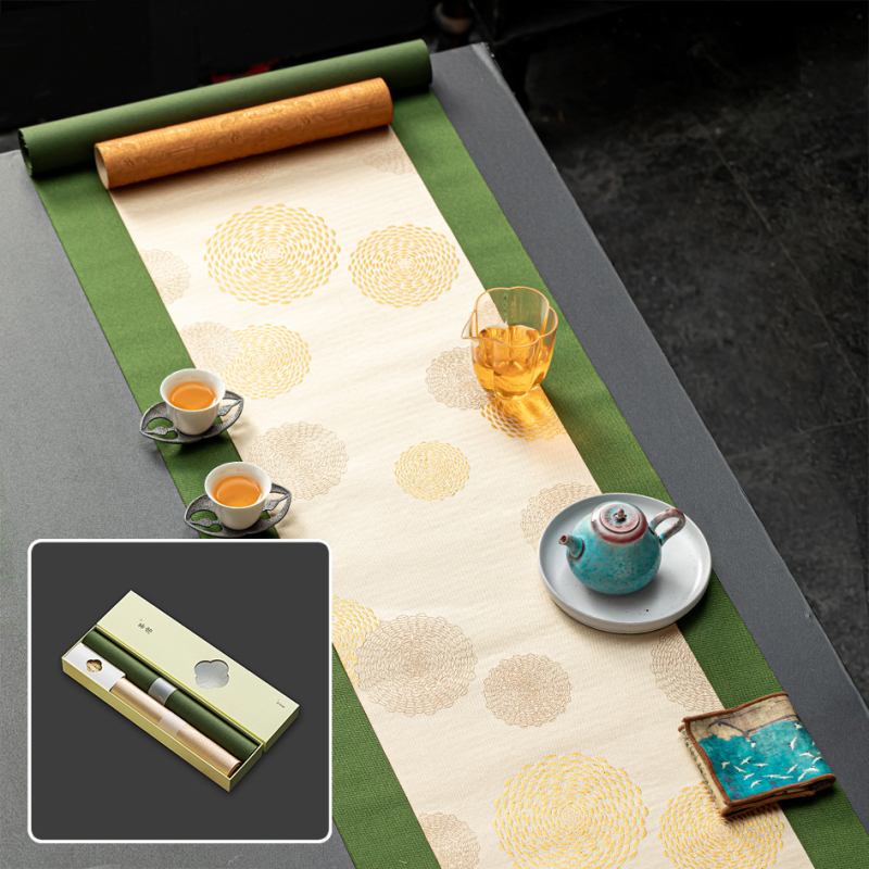 Αξεσουάρ τελετής τσαγιού – ύφασμα, κινεζικού στυλ, εκτύπωση λογότυπου, σε συσκευασία δώρου