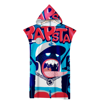 Kapučių vonios rankšluostis su 3D skaitmenine spauda, mikropluoštas, 180 g, pritaikomas apdorojimas