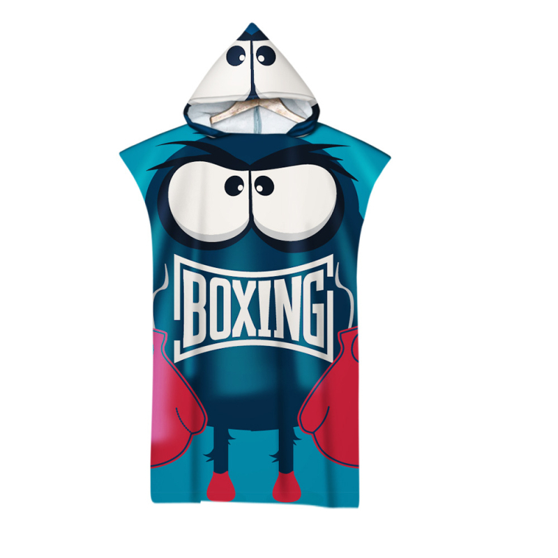 Kapučių vonios rankšluostis su 3D skaitmenine spauda, mikropluoštas, 180 g, pritaikomas apdorojimas