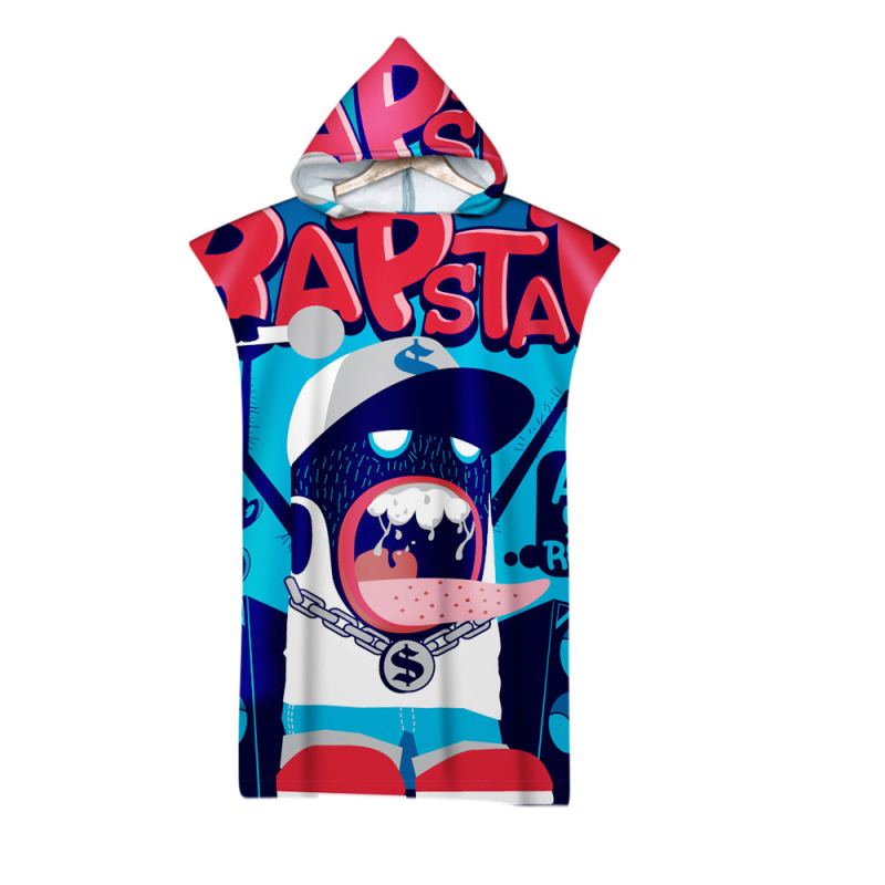 Kapučių vonios rankšluostis su 3D skaitmenine spauda, mikropluoštas, 180 g, pritaikomas apdorojimas