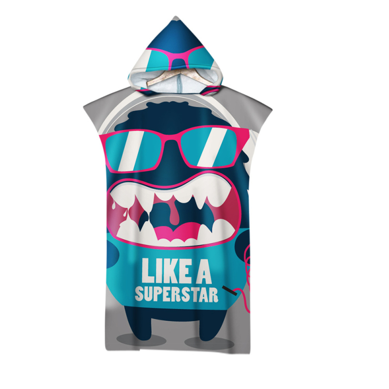 Kapučių vonios rankšluostis su 3D skaitmenine spauda, mikropluoštas, 180 g, pritaikomas apdorojimas