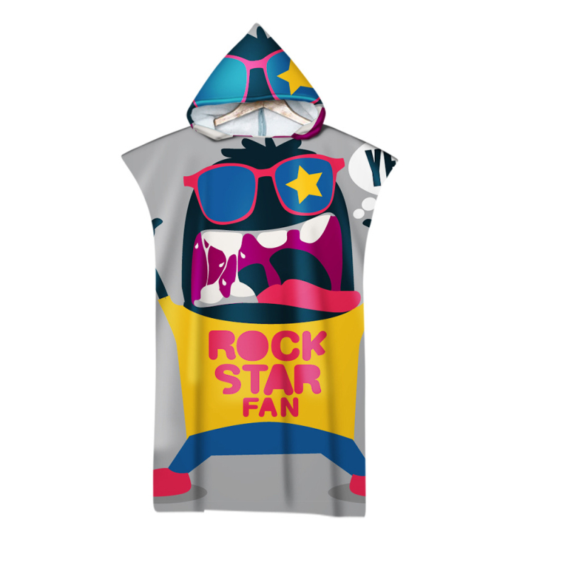 Kapučių vonios rankšluostis su 3D skaitmenine spauda, mikropluoštas, 180 g, pritaikomas apdorojimas