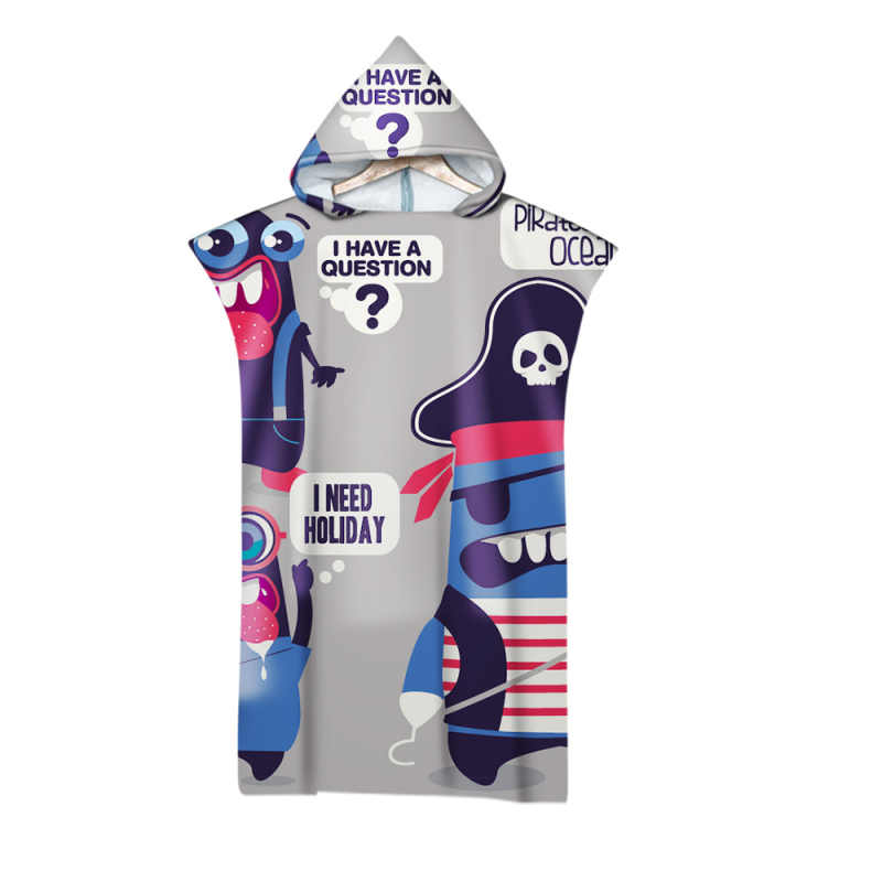 Kapučių vonios rankšluostis su 3D skaitmenine spauda, mikropluoštas, 180 g, pritaikomas apdorojimas