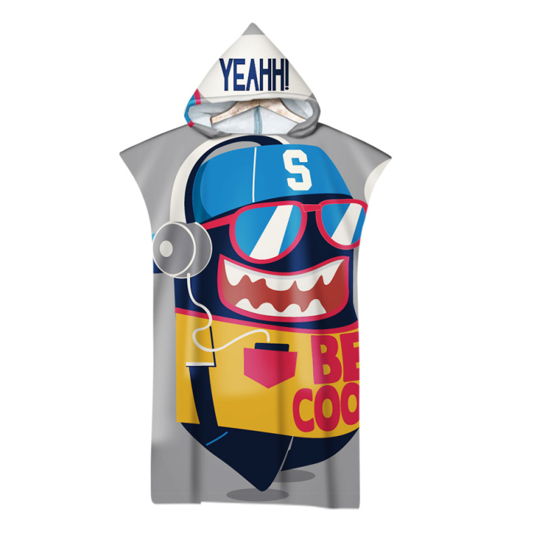 Kapučių vonios rankšluostis su 3D skaitmenine spauda, mikropluoštas, 180 g, pritaikomas apdorojimas