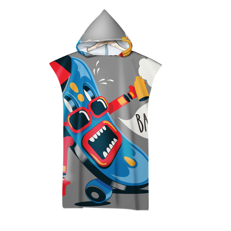 Kapučių vonios rankšluostis su 3D skaitmenine spauda, mikropluoštas, 180 g, pritaikomas apdorojimas