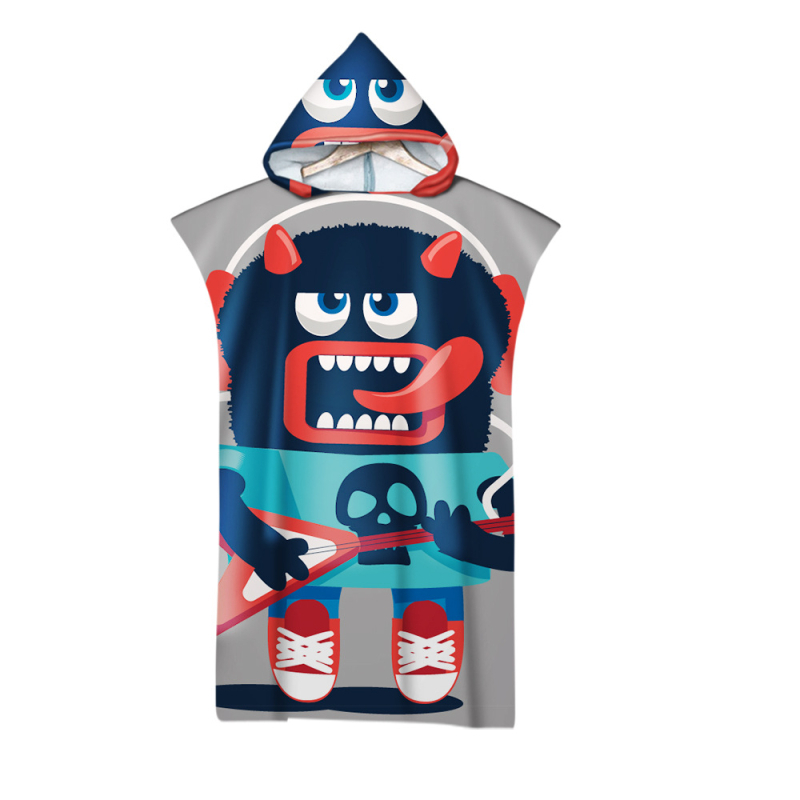 Kapučių vonios rankšluostis su 3D skaitmenine spauda, mikropluoštas, 180 g, pritaikomas apdorojimas