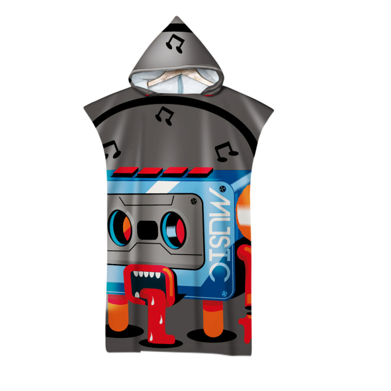 Kapučių vonios rankšluostis su 3D skaitmenine spauda, mikropluoštas, 180 g, pritaikomas apdorojimas